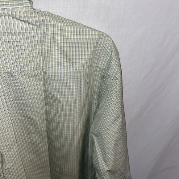 Brooks Brothers 346 Men’s Dress Shirt Size Medium Green Striped Business Formal - Picture 9 of 12